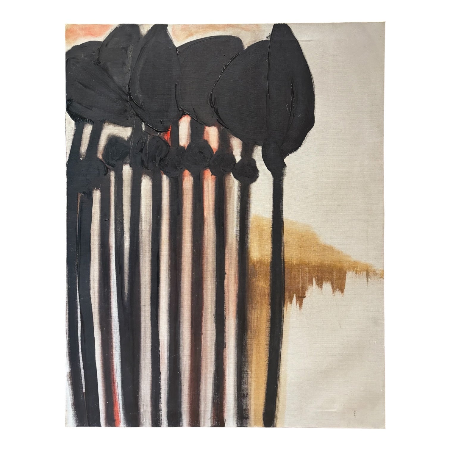 Bold, Minimalist Abstracted Landscape Painting in Neutrals