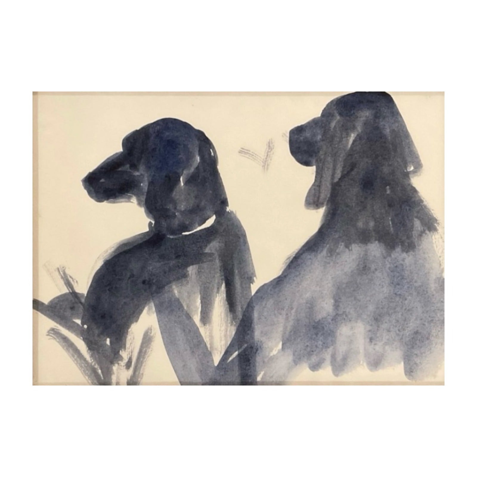Silhouette  of Hunting Dogs, Unframed