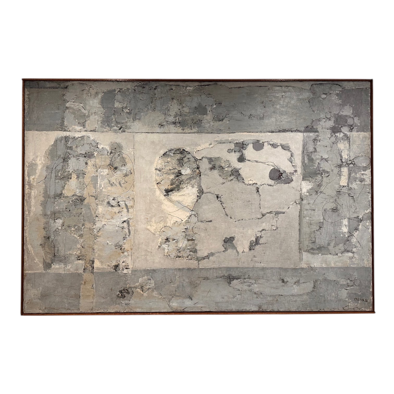 Vintage Abstract in Grays, Oil on Canvas