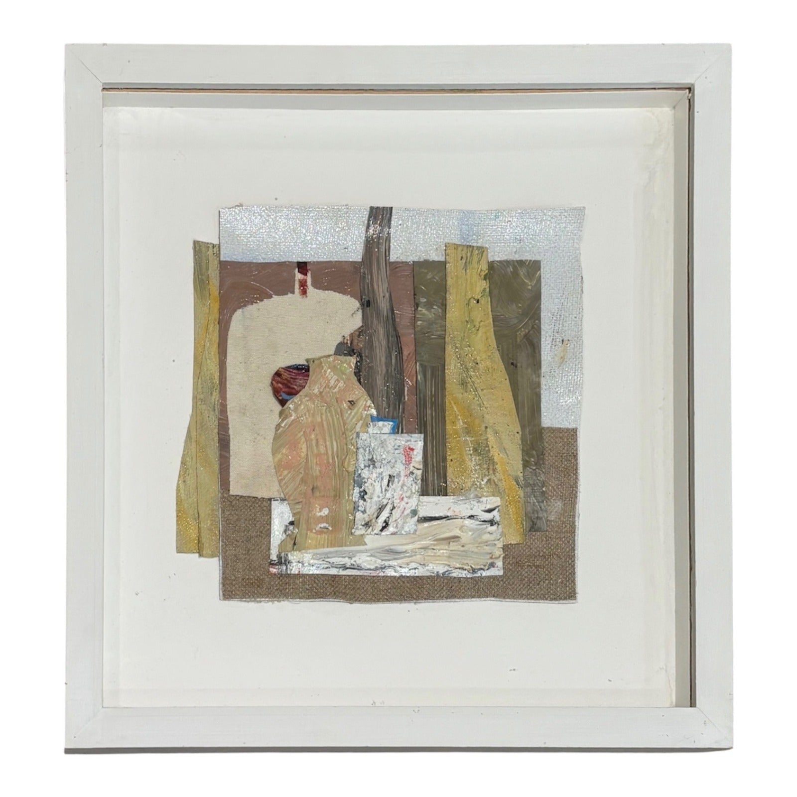 1995 Mixed Media "Hommage à Morand" Original White Wood Frame