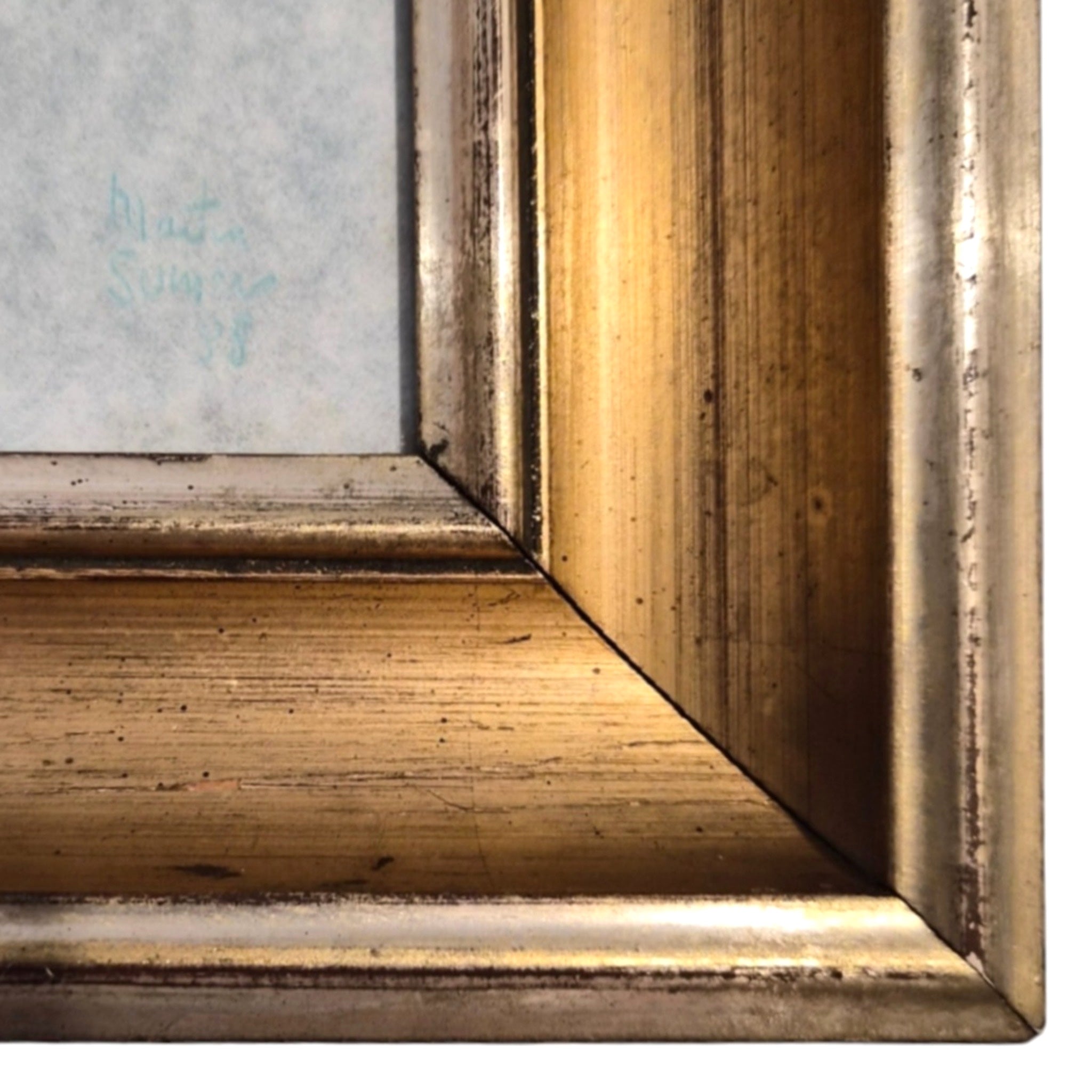 Martin Sumers Non-Directional Figurative Painting in Antique Gilt Wood Frame