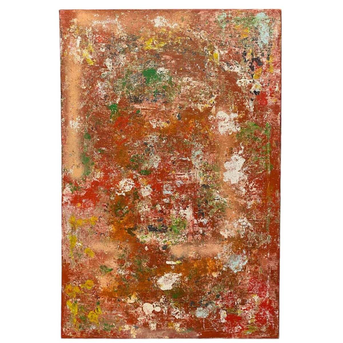 Abstract Oil on Canvas Painting with Heavy Impasto