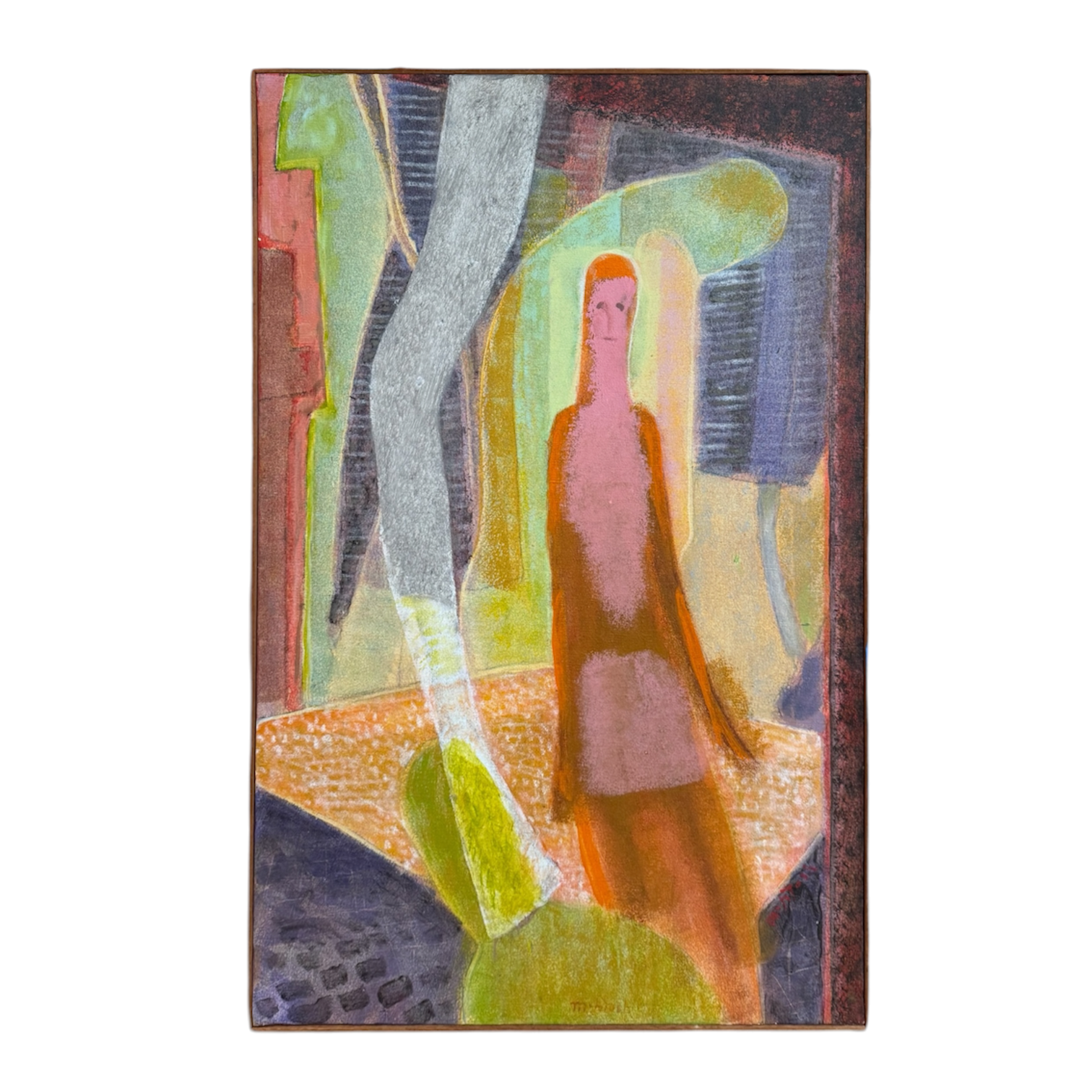 Textural Figurative Painting in Saturated Color "House of Memories"