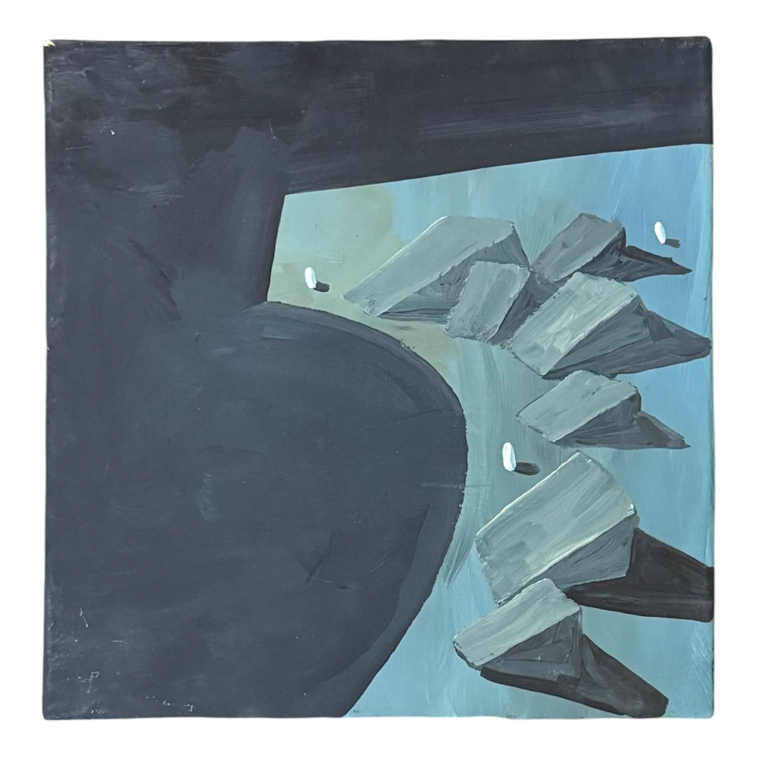 Surrealist Landscape with Odd Shapes at Cliff's Edge