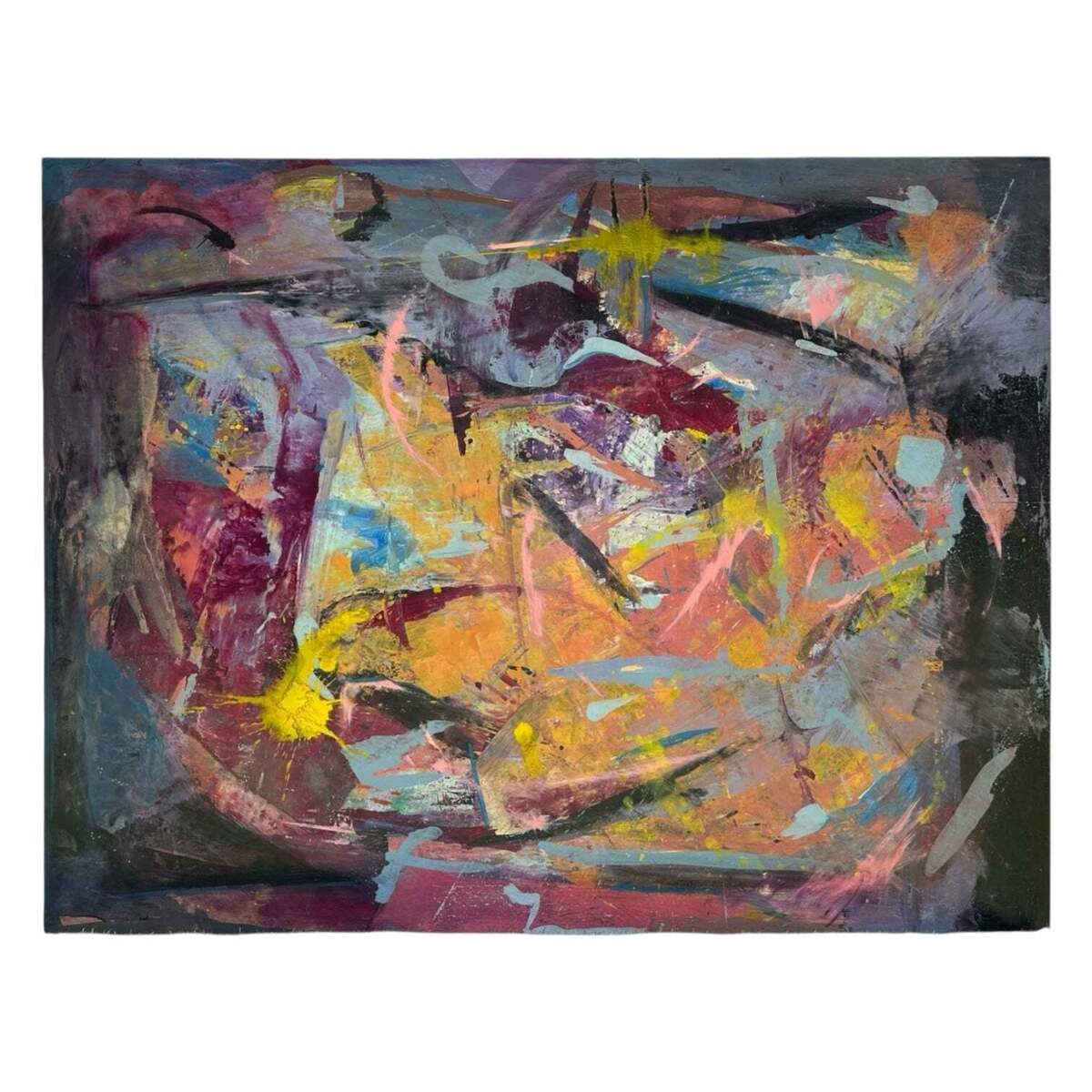 Monumental Abstract Expressionist Painting in Warm Coloration