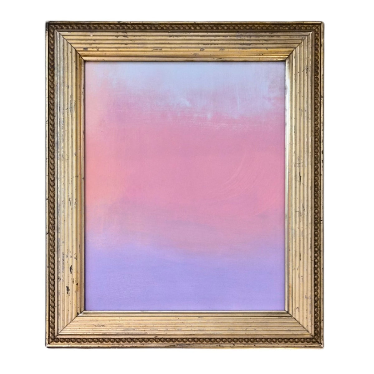 Pink and Purple Gradated Colorfield Painting in 19th Century Gilt Frame
