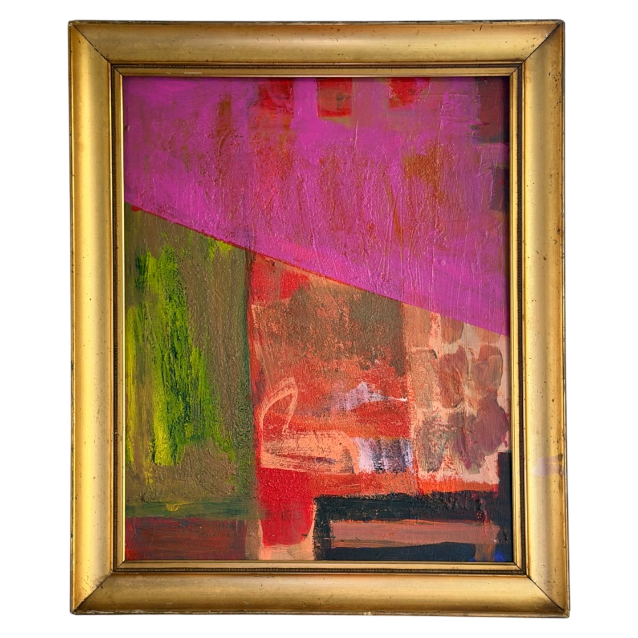 Lawrence Philp Abstract Painting in 19th c.  Lemon Gilt Frame