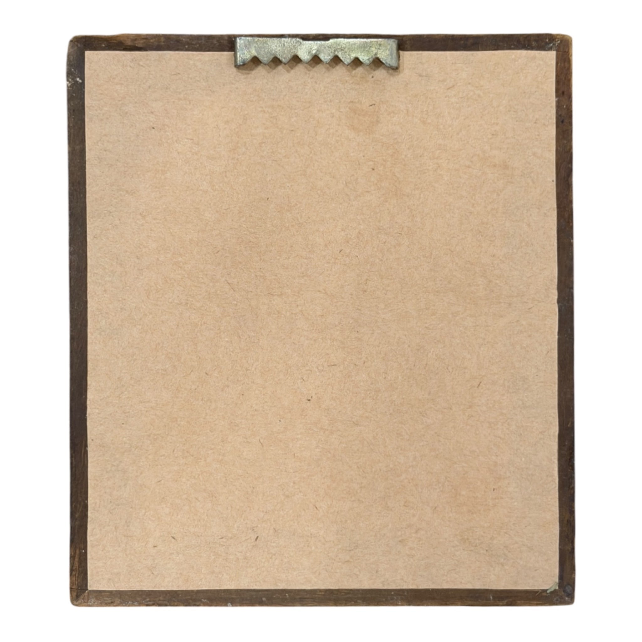 Biomorphic Shapes Against Forest Green Ground in 19th C. Gilt Wood Frame