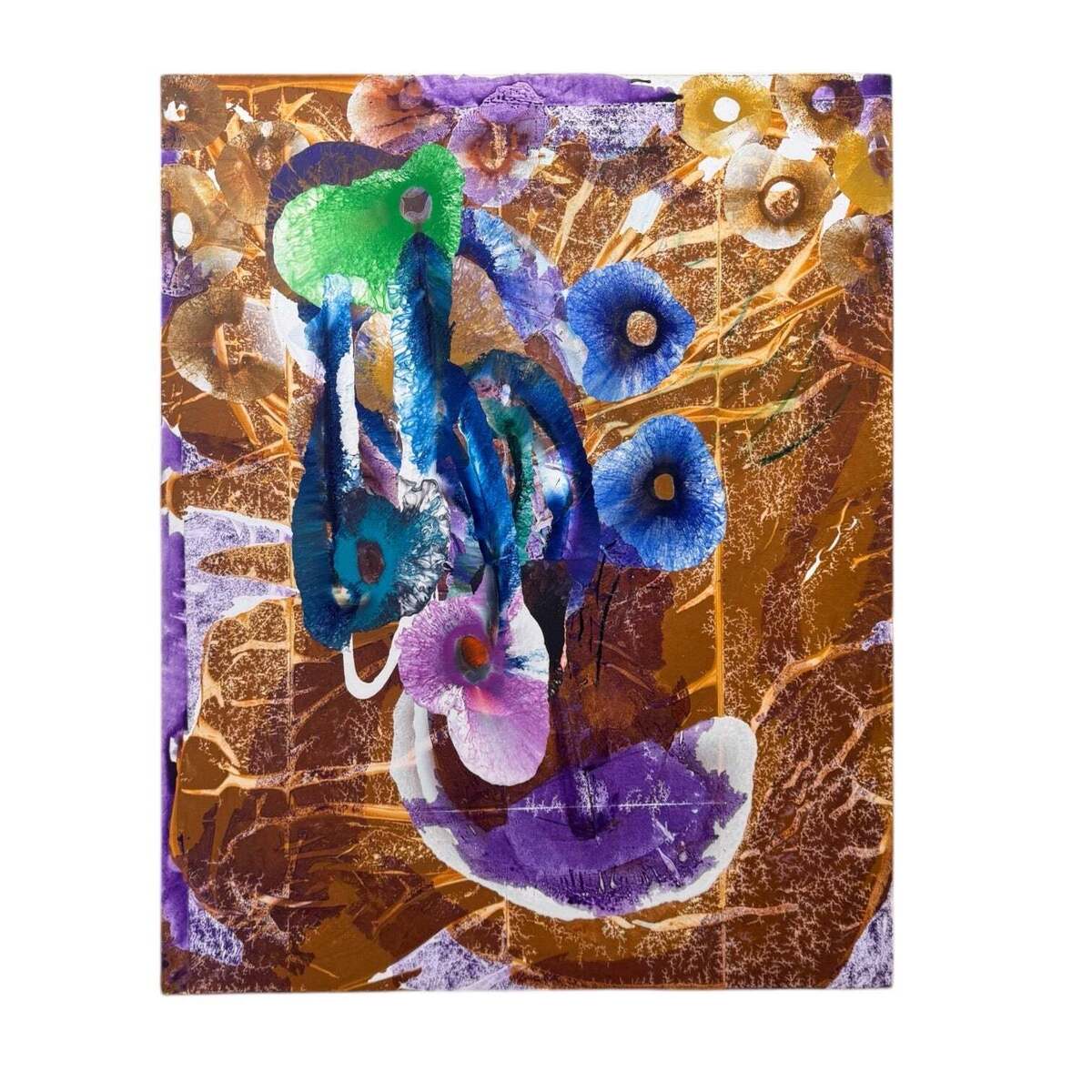 Monumental Abstract with Blue Purple and Green