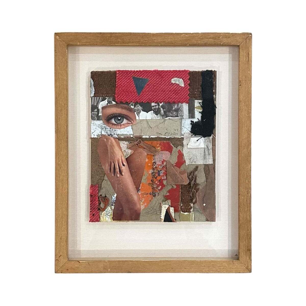 1992 Bold Collage with Figures in Bright Red Tones