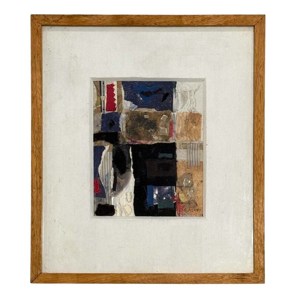 1989 Mixed Media Collage in Original Gallery-Style Frame