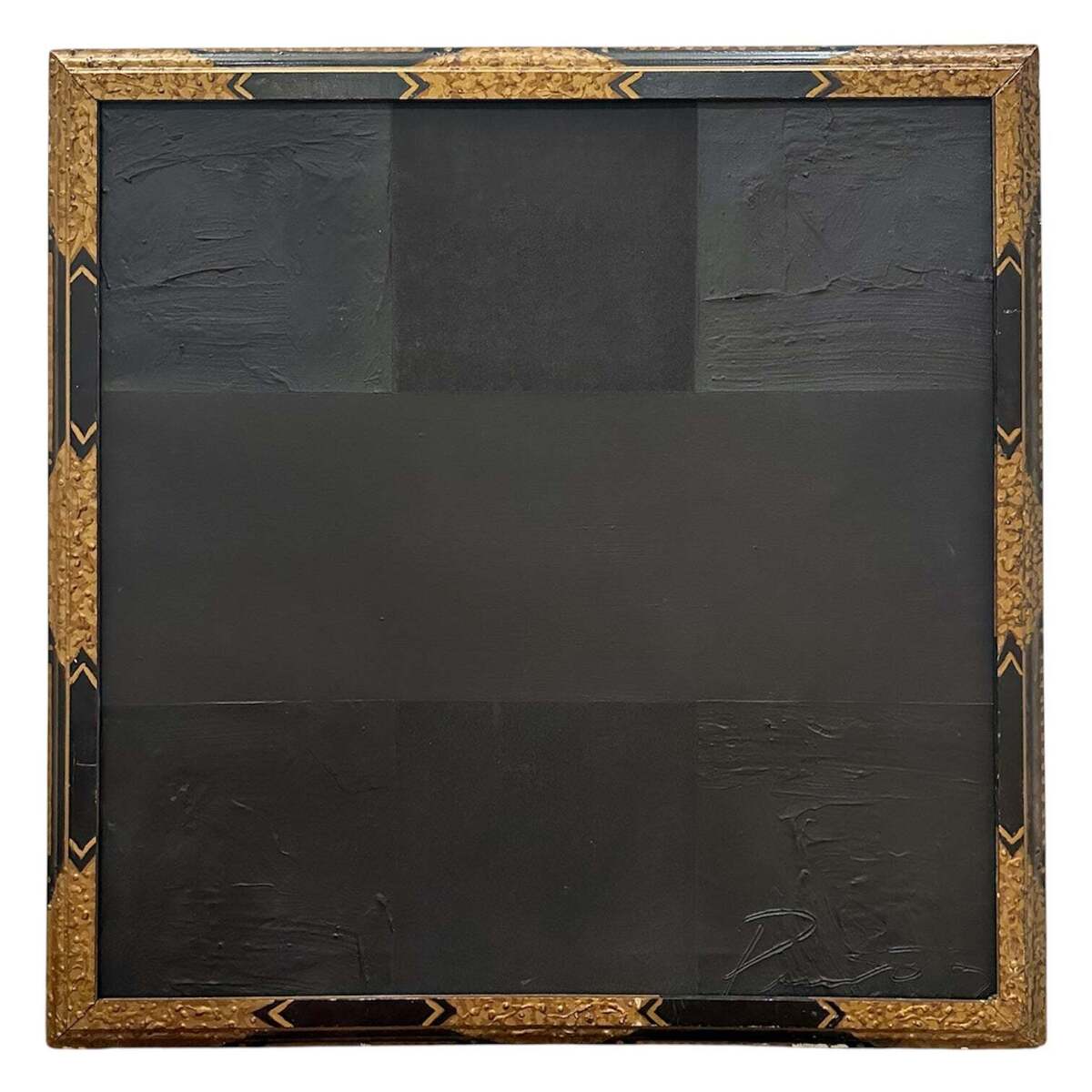 Colorfield Painting in Blacks Mixed Media on Linen