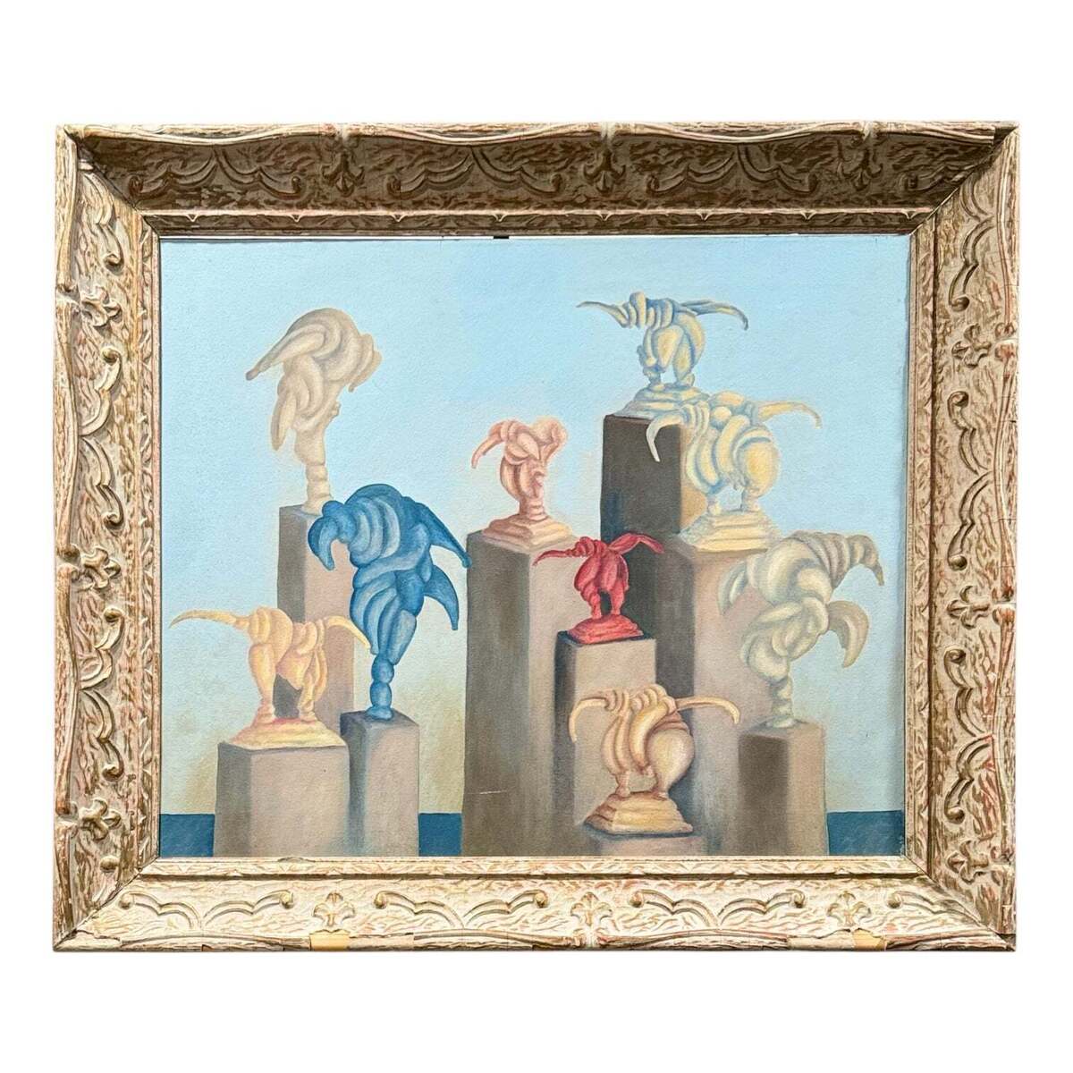 Vintage Surrealist Still Life in Antique French Frame