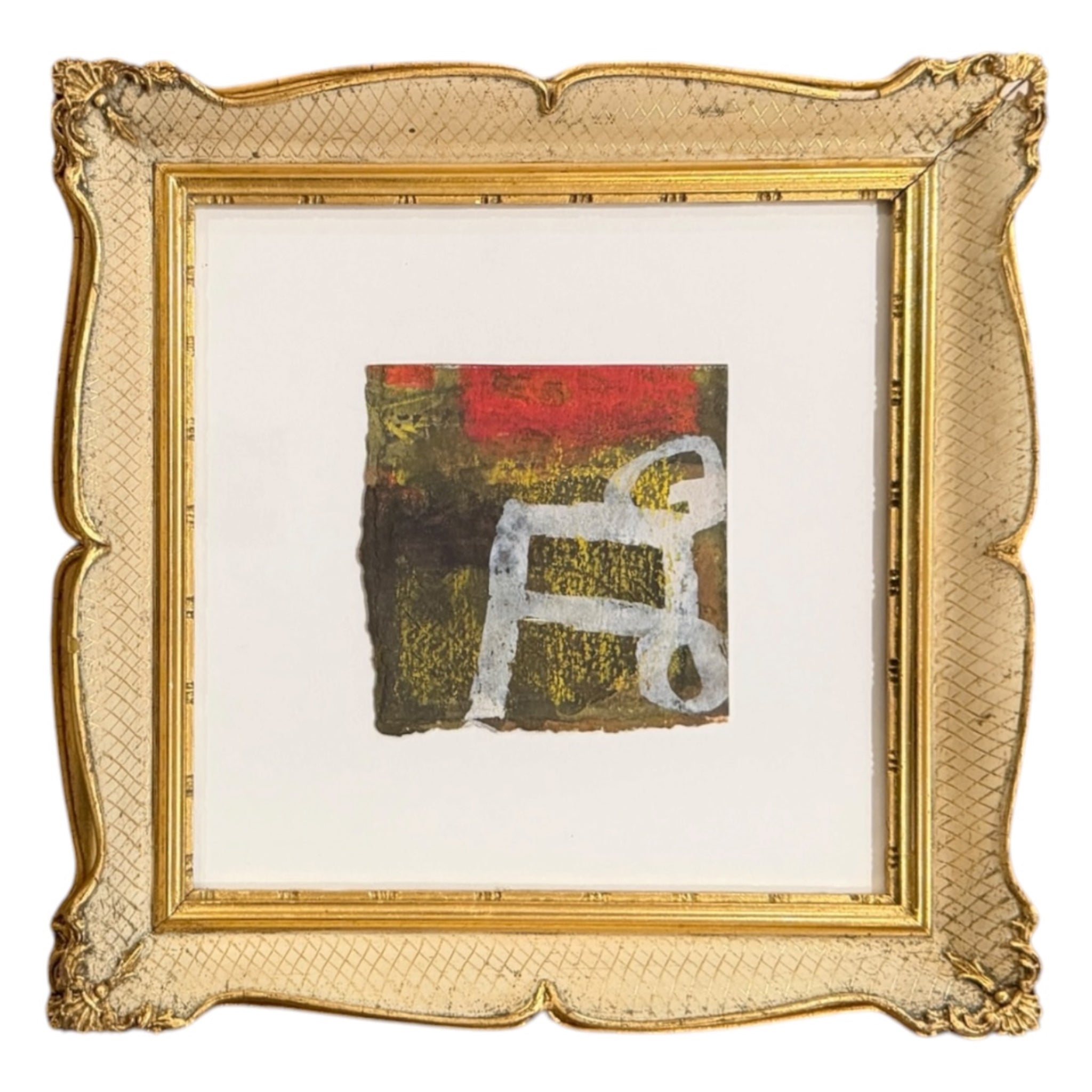 Neo-Expressionist Painting in Antique Florentine Frame