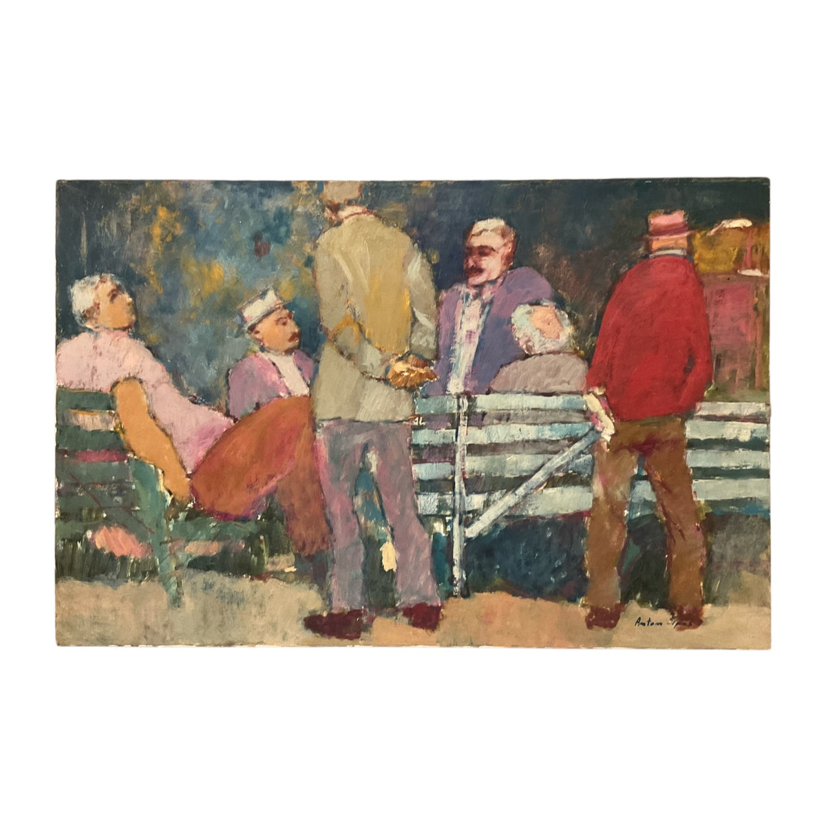 Group of Gentlemen Gathered in the Park