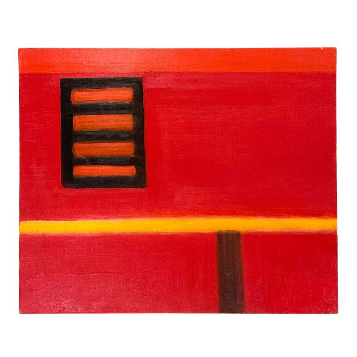 Minimalist Deconstructed Abstract in Red