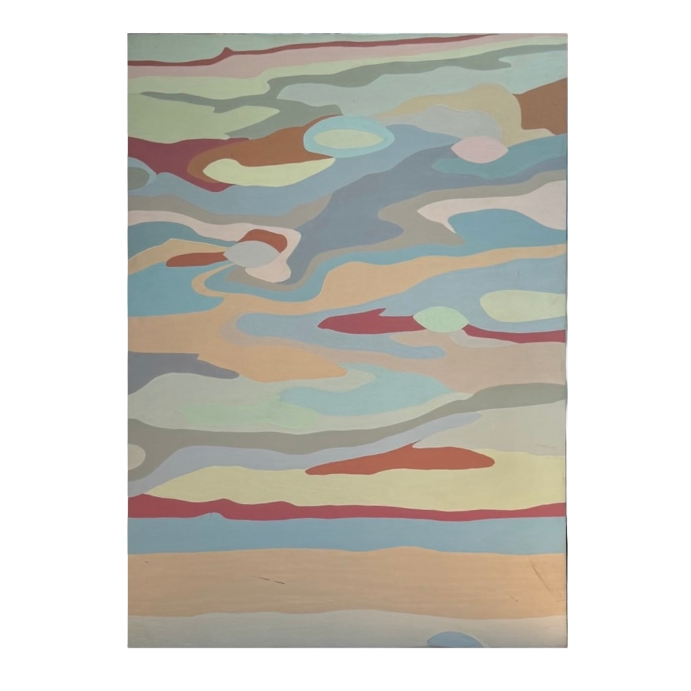 Color Block Abstract in Green Rust and Blues